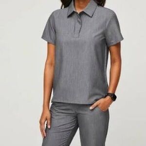 Figs Graphite Scrub Set- S Zamora Jogger Scrub Pants & XXS Collared Scrub Top